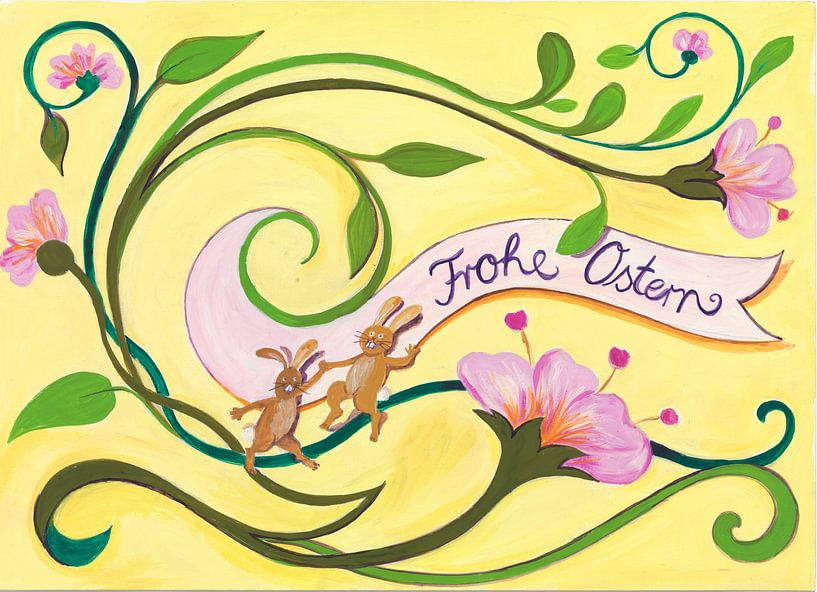 Frohe Ostern mit Blumen von Dorothea Linke