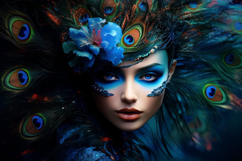 Maquillage plumes de paon par Ellen Reografie