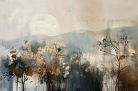 Paysage moderne et abstrait dans les tons de terre