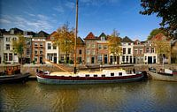 The wide harbour of Den Bosch in autumn atmosphere.