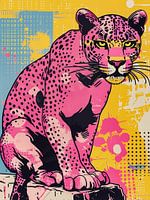Rosaroter Pop Art Panther