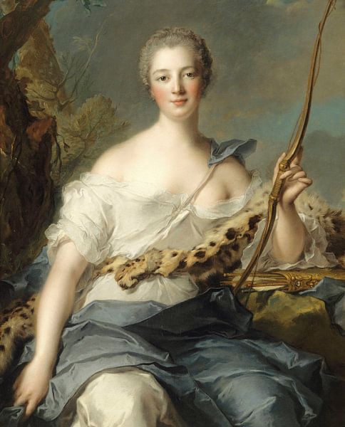 Jeanne-Antoinette Poisson, Marquise de Pompadour dans le rôle de Diane la Chasseuse, Jean-Marc Natti par Des maîtres magistraux