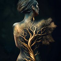 Symbiose Mensch und Natur. Frau