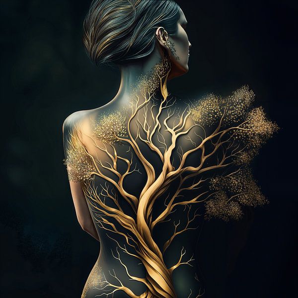Symbiosis of man and nature. Woman by Anne Loos