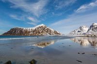 Skagsanden Beach (Lofoten) im Winter