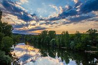 Sunset over the river