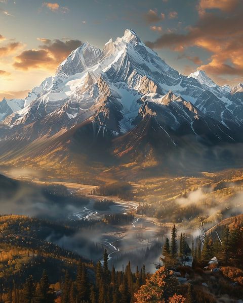 Crépuscule magique de montagne par fernlichtsicht