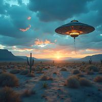 UFO at night over the desert