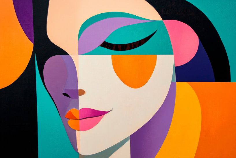 Farbenspiel der Gefühle – Gesichtsporträt von Poster Art Shop