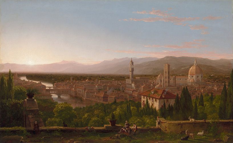 Ansicht von Florenz, Thomas Cole von Meisterhafte Meister