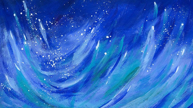 Blue waves acrylic painting by Karen Kaspar