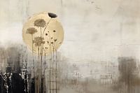 Landschaft mit Goldakzenten im Collage-Stil