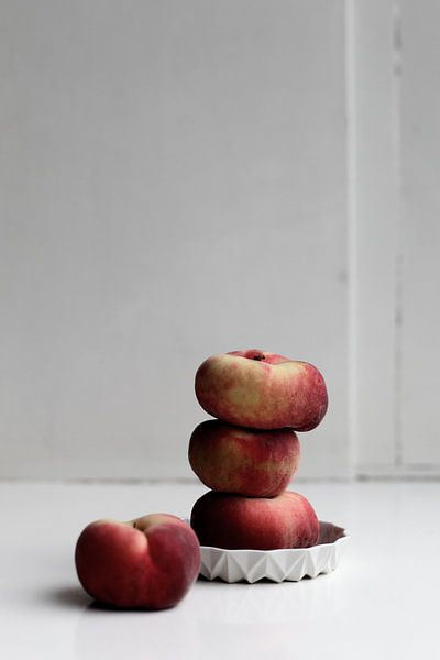 Still life stacked Wild Peaches by Lilian Bisschop