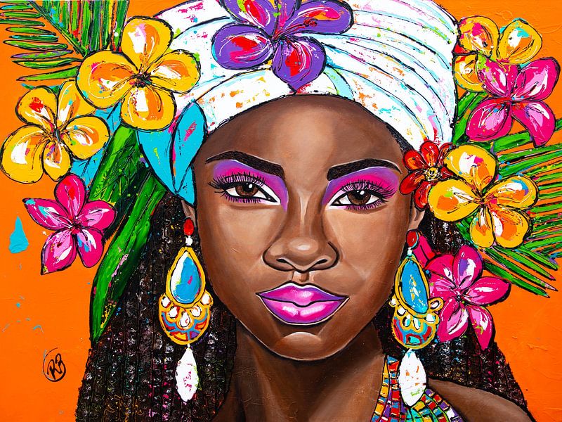 Porträt Tropische Eleganz von Happy Paintings / Renata Rolefes