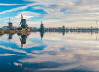 Windmills along the river Zaan, Zaandam, Noord-Holland, Netherlands