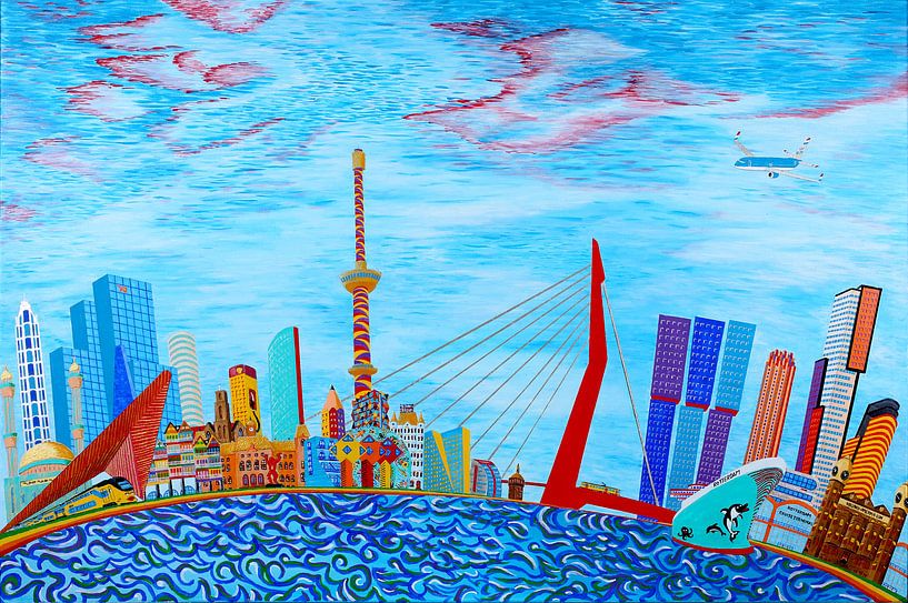 Rotterdamer Skyline Fantasy (2017) von Ton van Breukelen
