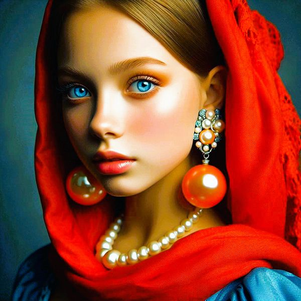 La fille à la boucle d'oreille orange par Ineke de Rijk