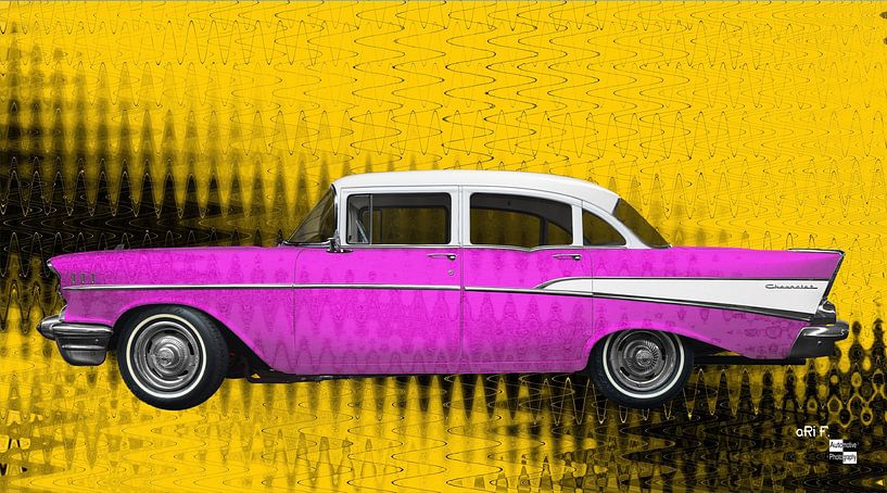 Chevrolet Bel Air 1957 in pink &amp; yellow by aRi F. Huber