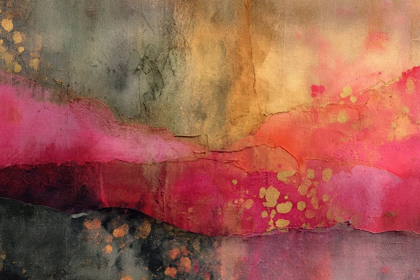 Goldstaub und Schatten - Abstrakte Malerei voller Farbe und Energie von Joriali Abstrakte Kunst