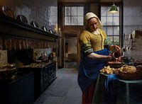 Laitier dans une cuisine de luxe