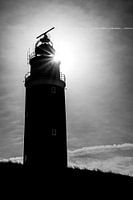 Der Leuchtturm von Texel mit Hintergrundbeleuchtung