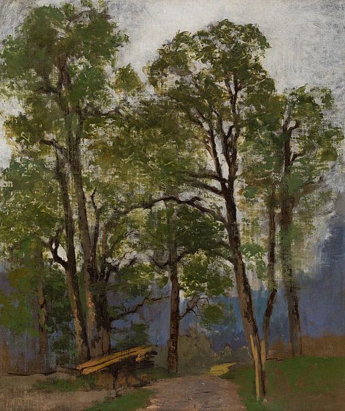 Theodor von Hörmann, Waldlandschaft mit Bank, 1890 von Atelier Liesjes