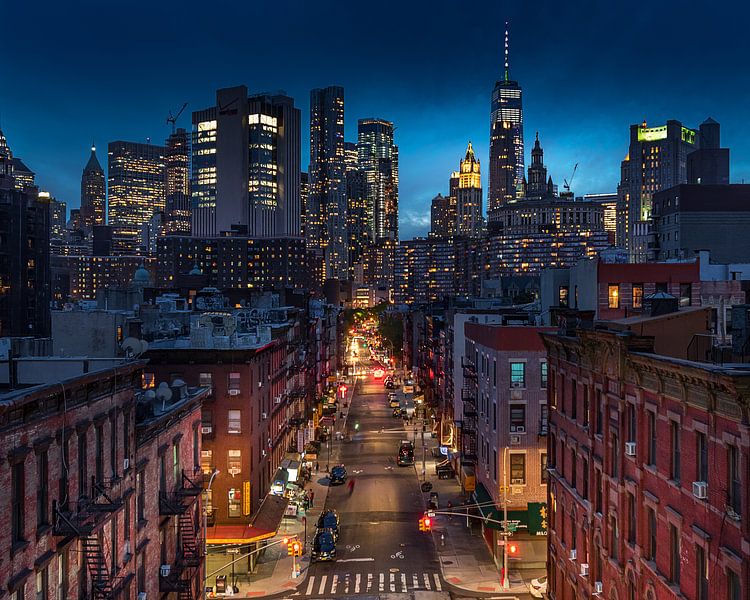 Le bas de Manhattan après le coucher du soleil par Remco Piet