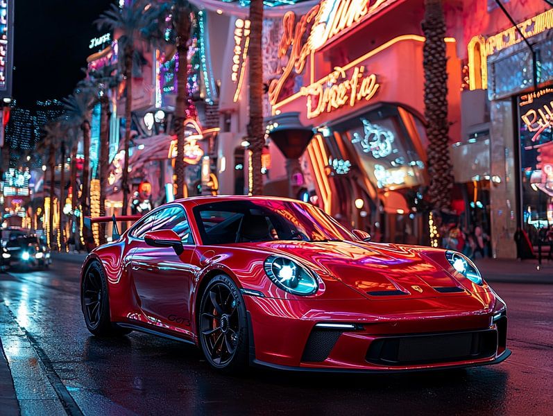 Porsche rouge à Las Vegas par Bianca Bakkenist