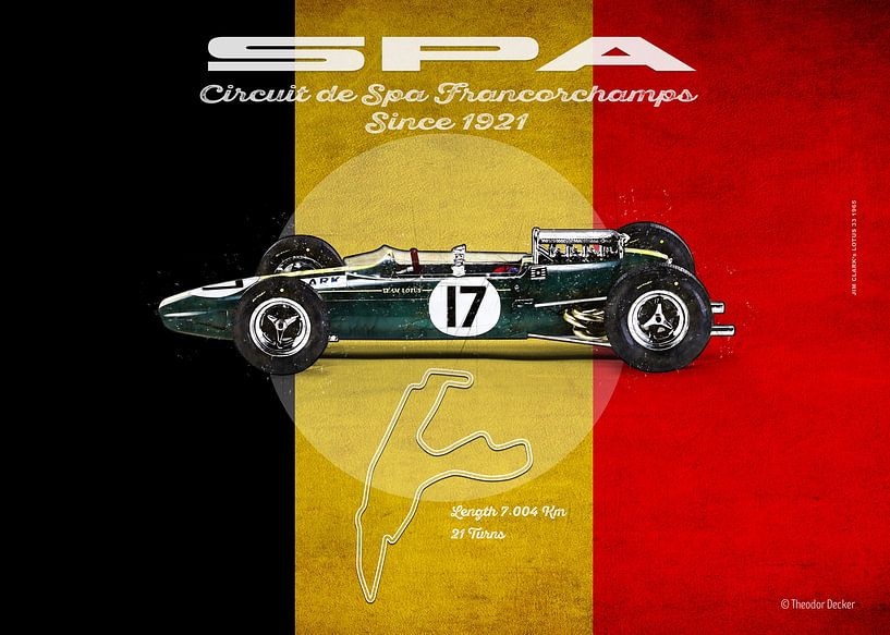 Spa Lotus 33 Jim Clark landscape format by Theodor Decker