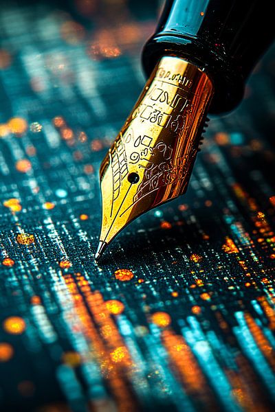 Plume de stylo plume or en gros plan par Imperial Art House