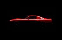 Red Muscle Car Silhouette