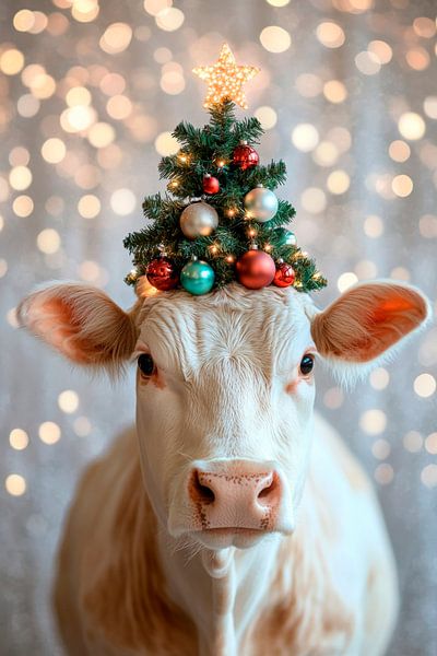 Kerstkoe van Poster Art Shop