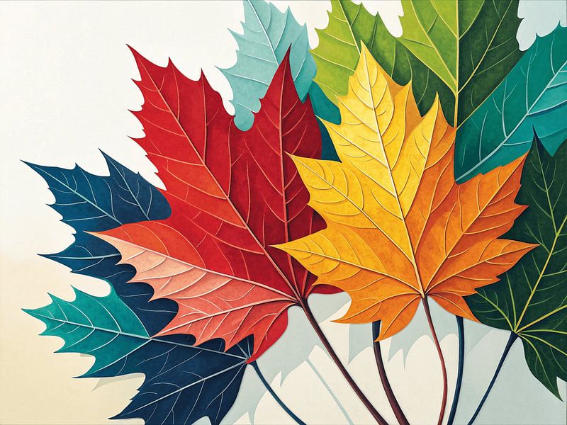 Herbstliche Symphonie: Geschichtete Ahornblätter von Artistic
