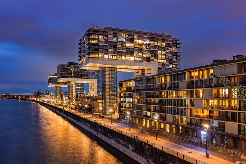 Crane houses on the Rhine bank, Cologne, Germany by Adelheid Smitt