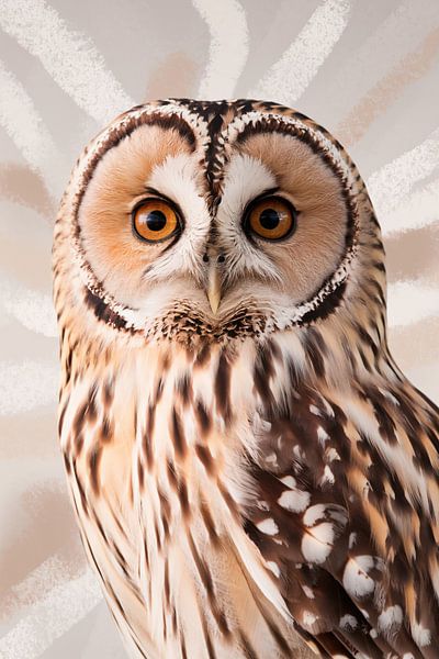 Owl with intense amber eyes by Imperial Art House