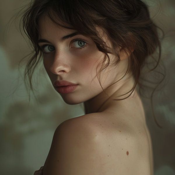 Portrait einer Frau in natürlichem Licht von Poster Art Shop