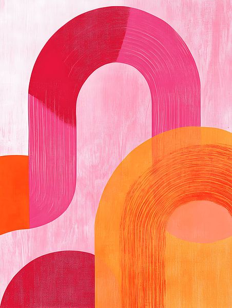 Orange und Rosa abstrakte Bögen von Gypsy Galleria