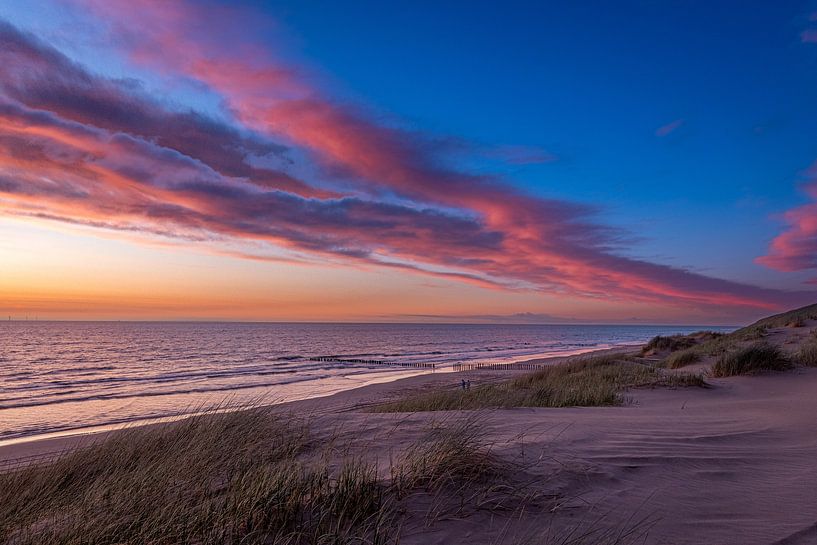 Beautiful sunset at Schoorl aan Zee by René Groeneveld