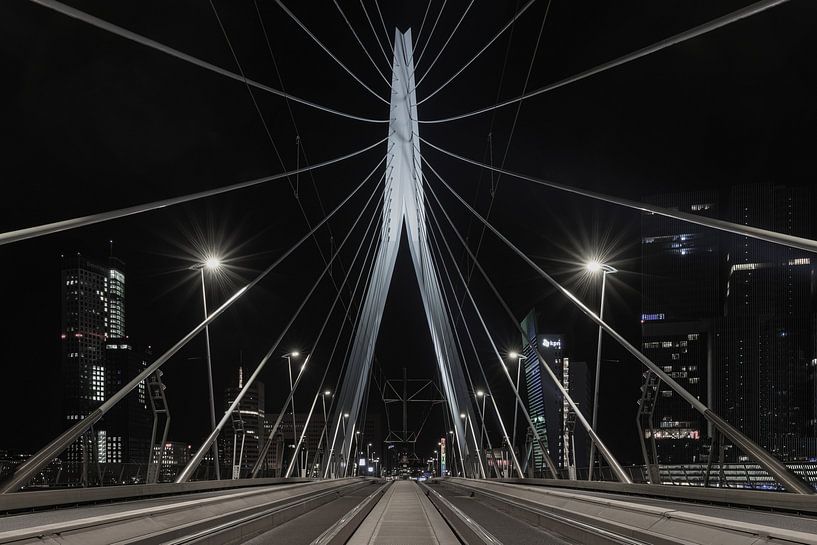Die Erasmus-Brücke in Rotterdam aus einer einzigartigen Perspektive von MS Fotografie | Marc van der Stelt