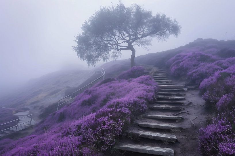 Einsamer Baum, geheimnisvoll von fernlichtsicht