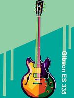 Guitar series music in pop art portrait