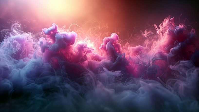 Liquid Smoke Background. Pink Magenta Purple Colour Ink Dynamic Motion Background Abstract by de-nue-pic