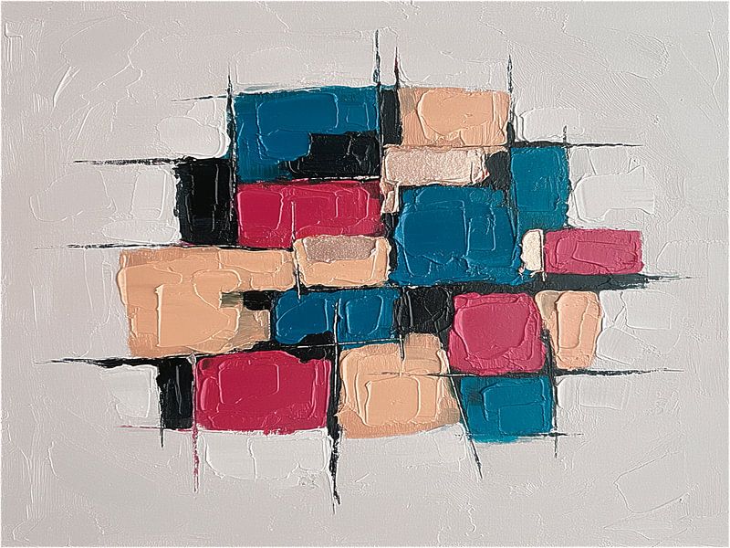 Minimalistisch en abstract kunstwerk in gedempte tinten van Studio Pieternel