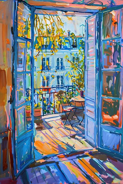 Serenade bei gedämpftem Sonnenlicht von Abstraktes Gemälde