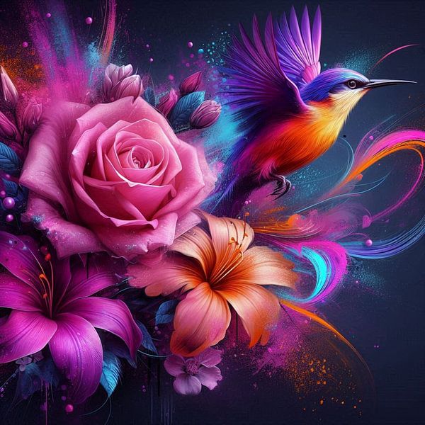 oiseau et fleur par Bernhard Karssies