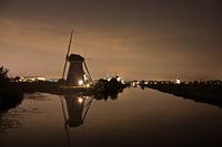 De windmolens van Kinderdijk tijdens de lichtjesweek
