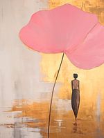 Japandi, Seerose rosa und gold II