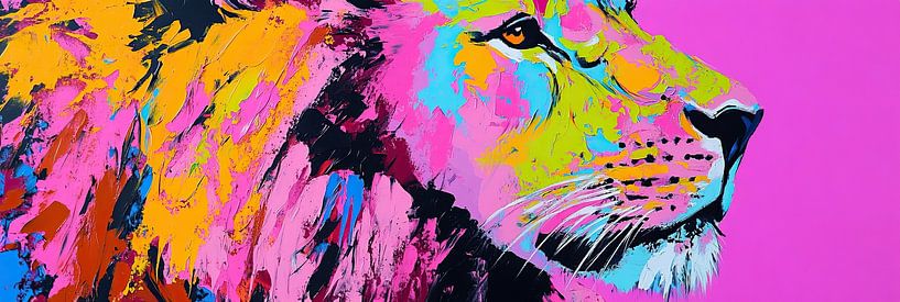 Garten Bunter Löwe von Abstraktes Gemälde