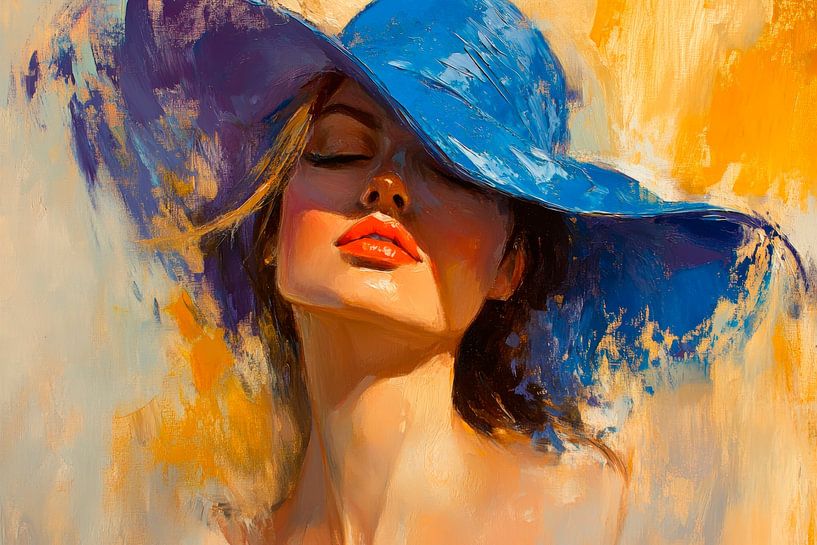 Dame mit blauer Hüfte im Sonnenschein von Poster Art Shop