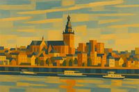 Zicht op de Stad – Geometrisch Rivierpanorama